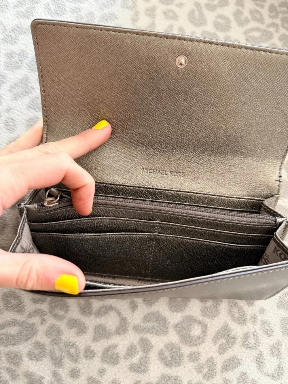 Michael Kors Gray Metallic Wallet